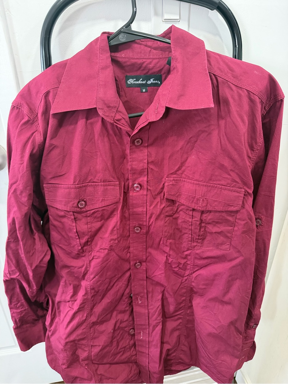 Men’s Burgundy Button-Up shirt